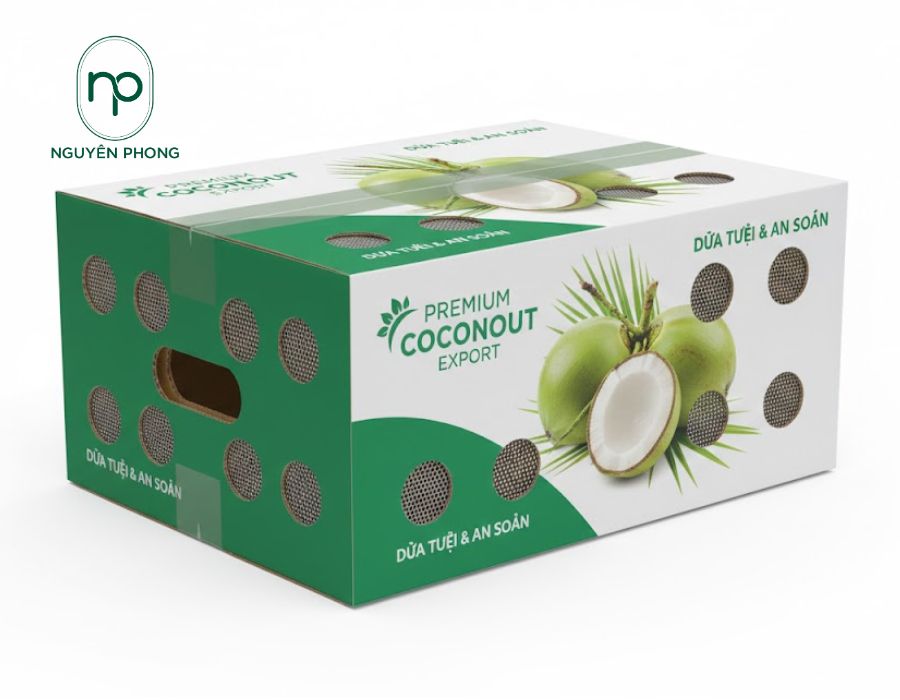 In thùng carton đựng dứa bắt mắt